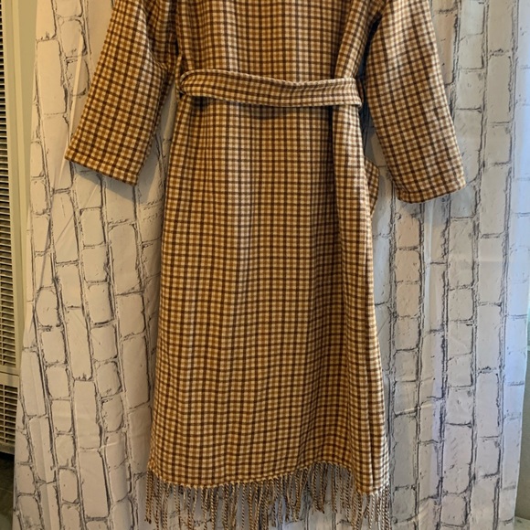 BB Dakota Long Plaid Brown Coat  NWT - Picture 3 of 11
